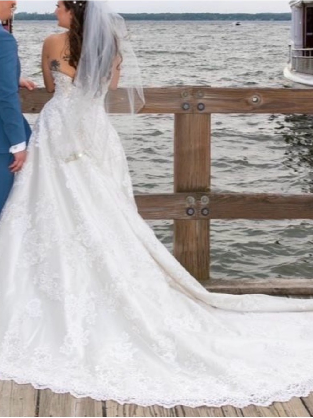 Elegant Lace Ballgown Wedding Dress in Ivory